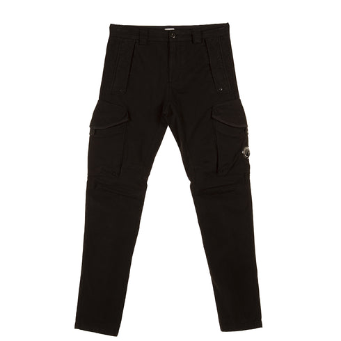 C.P. Company Stretch Sateen Cargo Pant Ergonomic Fit Black 999 13CMPA187A-005529G Degli Uberti
